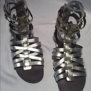 Steve Madden Metallic Plato Flat Gladiator Sandals